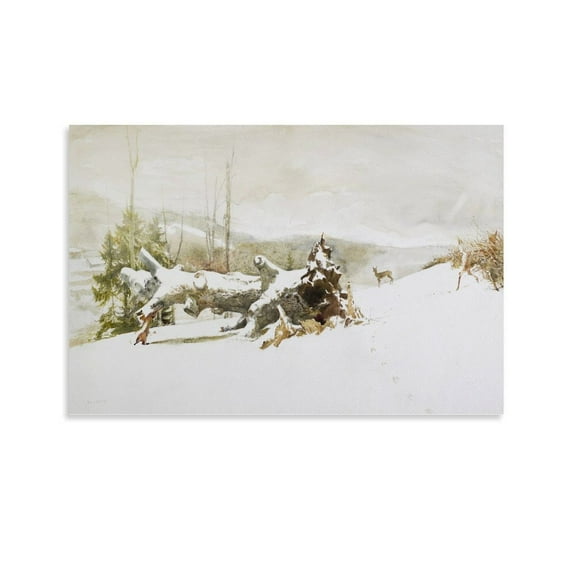 Andrew Wyeth Tracks Canvas Printing Famous Paintings, Wall Art Posters, Decorative Hanging Pictures Gifts Canvas Painting Poster Wall Art Decorative Picture Prints Modern Decor 12x18inch(30x45cm)