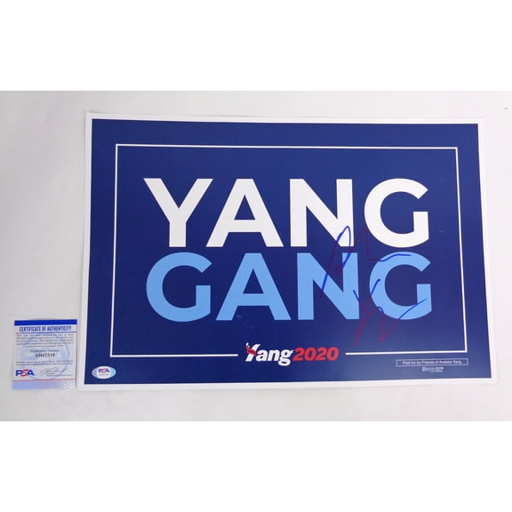 Andrew Yang For President 2020 Signed Autograph Official Sign Poster PSA/DNA COA