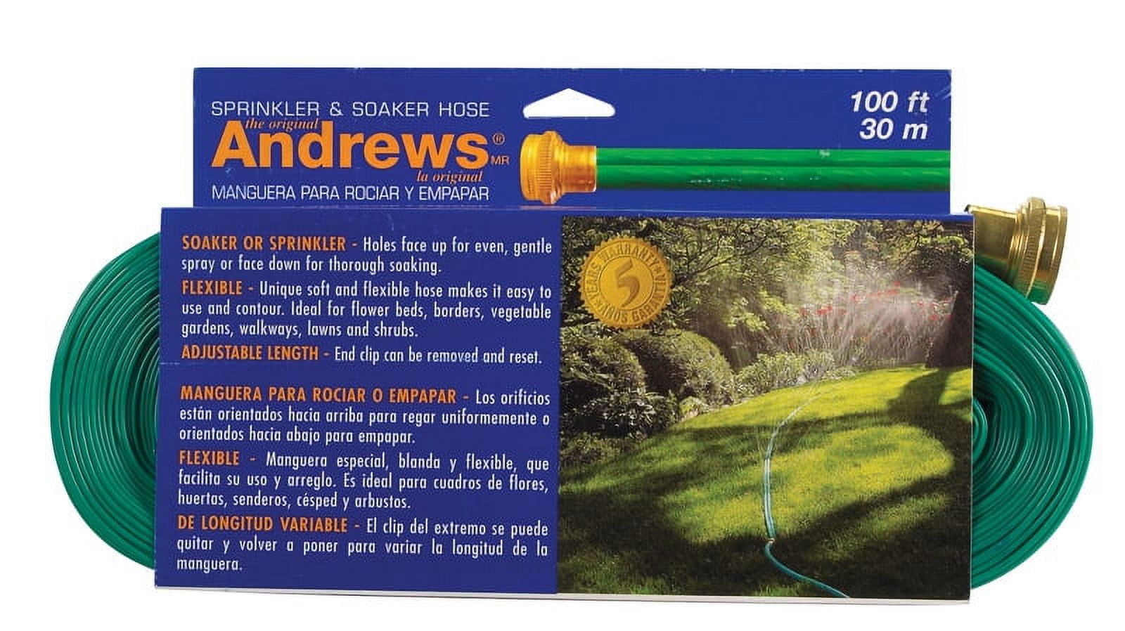 Andrews 1 in. D X 100 ft. L Sprinkler/Soaker Hose Green Andrews 1 in. D X 100 ft. L Sprinkler/Soaker Hose Green
