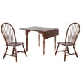 thumbnail image 1 of Andrews 3 Pc 48" Rectangular Drop Leaf Dining Set Extendable Brown Wood 2 Chairs, 1 of 7