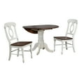 thumbnail image 1 of Andrews 3-Piece Round Wood Top Distressed Antique White With Chestnut Brown Dining Set With Napoleon Chairs, 1 of 7