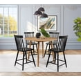 thumbnail image 1 of Coaster Andrews 5-Piece Round Counter Dining Set, Light Ash and Black, 1 of 11