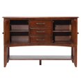 thumbnail image 1 of Andrews 6PC 76-in Rectangle Extending Dining Set w Sideboard Chestnut Brown Wood, 1 of 7