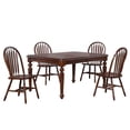 thumbnail image 1 of Andrews 7PC 58-76" Rectangle Butterfly Extendable Dining Set Chestnut Brown Wood, 1 of 7