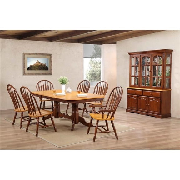 Andrews Double Pedestal Extendable Dining Set 9 Piece