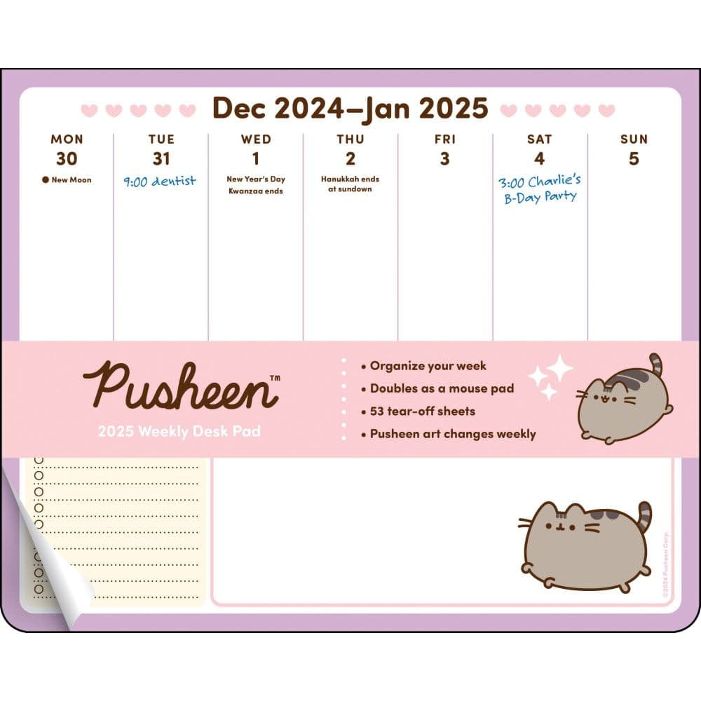 Andrews McMeel Publishing, Pusheen 2025 Weekly Desk Pad Calendar