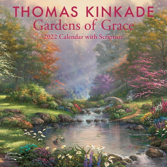 Andrews Mcmeel 2022 Thomas Kinkade Gardens of Grace with Scripture 12" x 12" Wall Calendar
