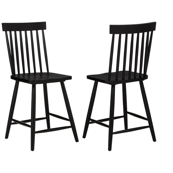 Andrews Windsor Counter Height Dining Side Chair Black (Set of 2)