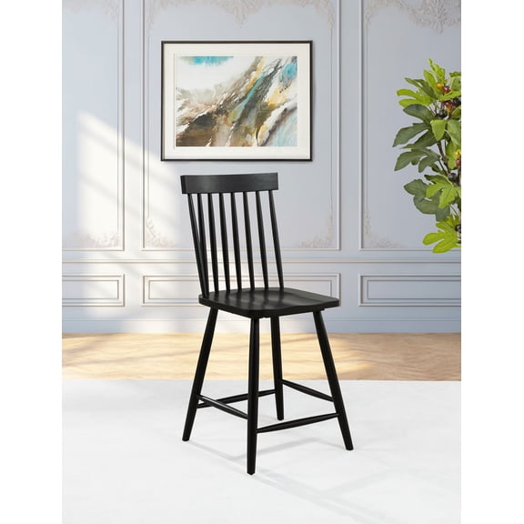 Andrews Windsor Counter Height Dining Side Chair Black (Set of 2)
