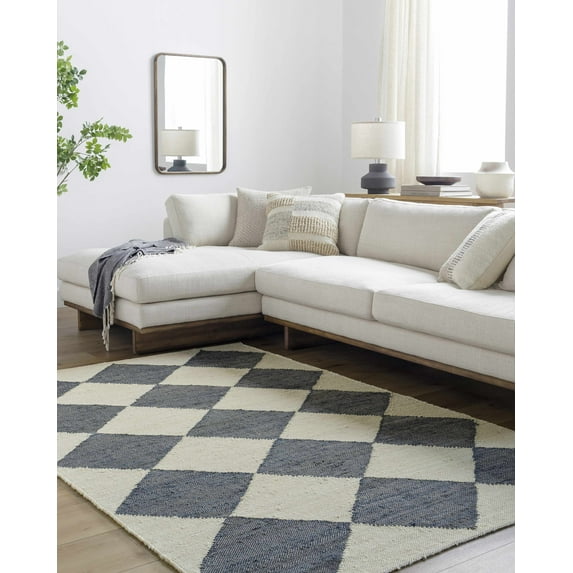 BoutiqueRugs Andrin Farmhouse Runner Rug - Beige, Steel Gray - 2'6" x 8' Runner