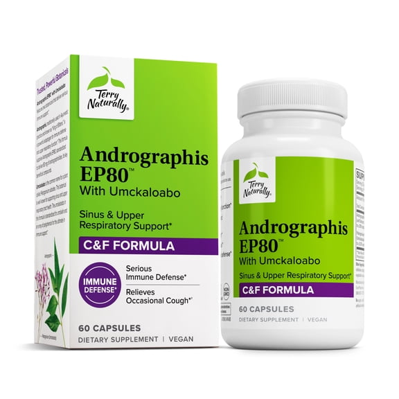 Terry Naturally Andrographis EP80 with Umckaloabo - 60 Capsules