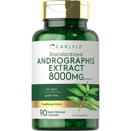Andrographis Paniculata 8000 mg | 90 Capsules for Men and Women | by Carlyle