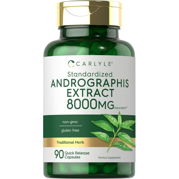 Andrographis Paniculata 8000 mg | 90 Capsules for Men and Women | by Carlyle