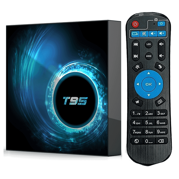 Android 10.0 TV Box T95 with 4GB RAM 32GB ROM 6K Ultra HD H.265 Dual Band WiFi Media Box 2.4/5Ghz WiFi 100M LAN