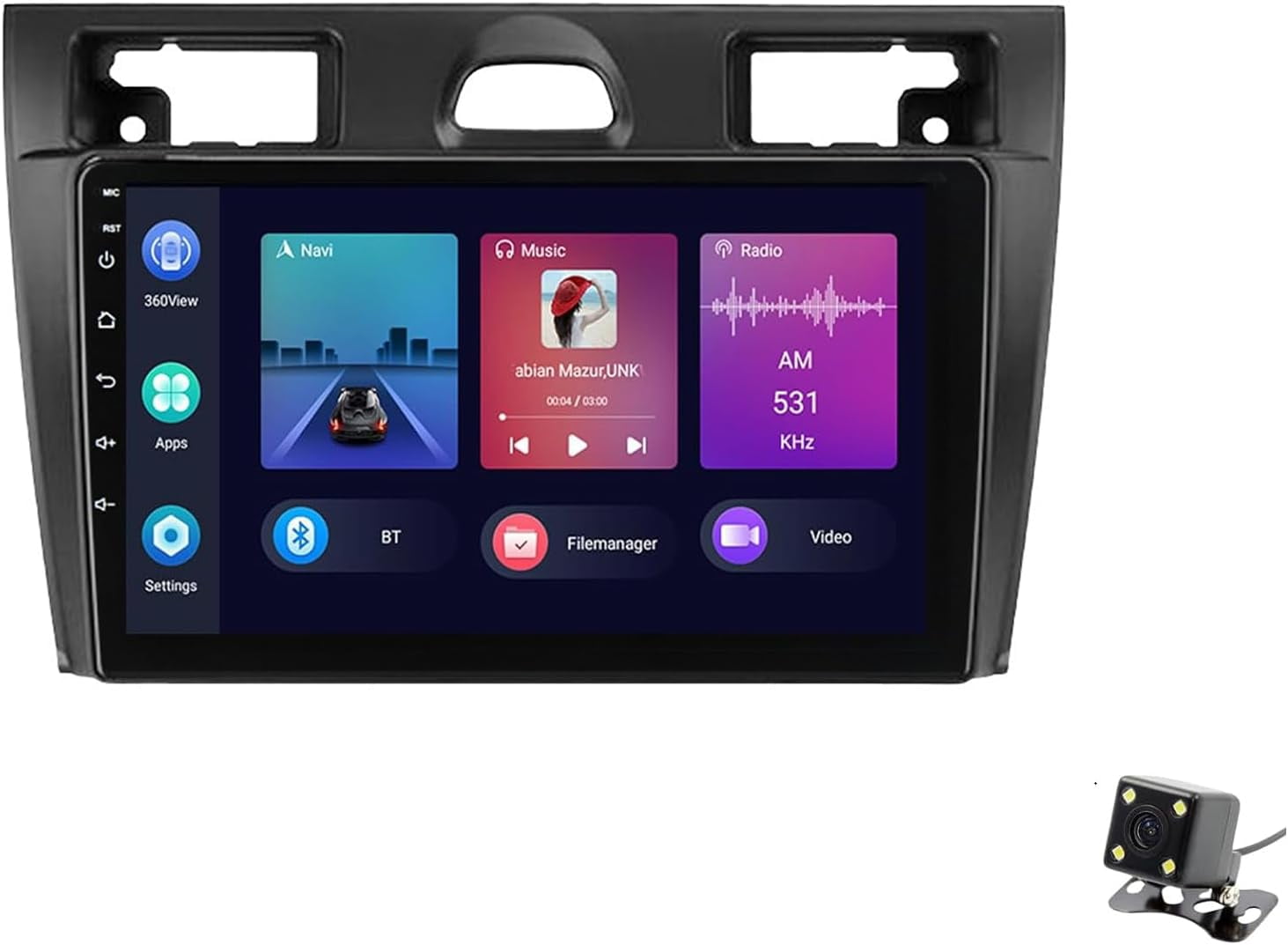 Autoradio Android 12 Per Ford Fiesta Mk5 2002-2008 - 9" Touchscreen, CarPlay, GPS, DAB+ - Foto 8