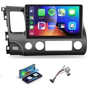 Android 12 Car Radio for Honda Civic 2006-2011, 10.1" HD IPS Touchscreen with Wireless CarPlay/Android Auto, 2+64GB Support GPS/Bluetooth 5.4/SWC/Dual USB