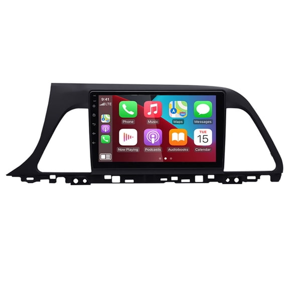 Android 12 Car Radio Stereo for Hyundai Sonata 2015-2017 9" Touch Screen Multimedia Player with Wireless CarPlay Android Auto Navigation Bluetooth Radio WiFi SWC MirrorLink Backup Camera 2G+32G Black