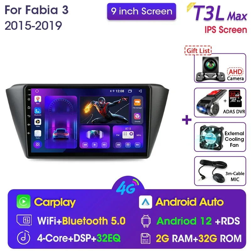 Radio Einbau Rahmen Für Skoda Fabia 3 III 2015-2019 - 2 DIN Blende Mit Canbus Box