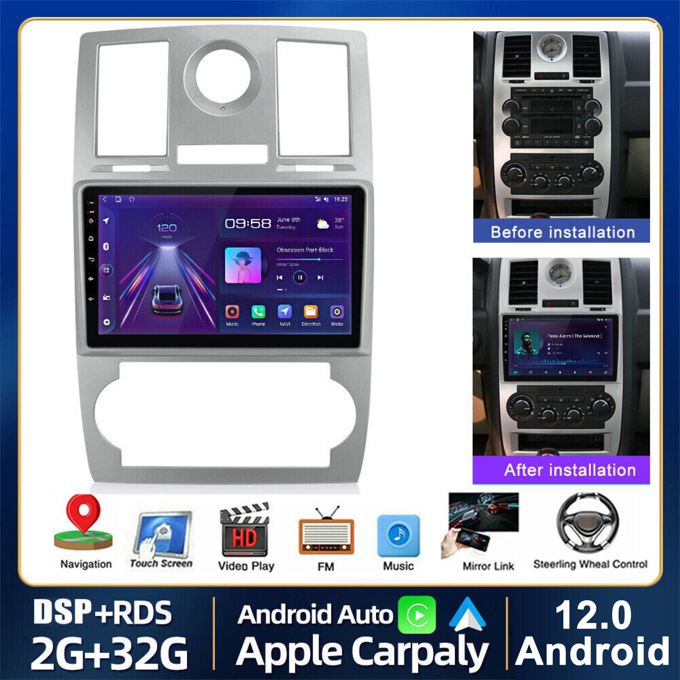 Android 12 Car Stereo Radio 9 Inch IPS Touch Screen for Chrysler 300C 20042007 GPS Builtin