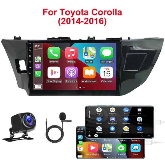 Android 12 Car Stereo Radio Fit for Toyota Corolla 2014 2015 2016 Support Carplay Android Auto, 10" Touch Screen Car Radio with Bluetooth, DSP, Backup Camera, 2+32G