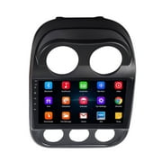 Android 13 Car Stereo Radio for Jeep Compass 2009-2016 10 Touch Screen Multimedia Player with Wireless CarPlay Android Auto Navigation Bluetooth Radio WiFi SWC MirrorLink Backup Camera 2G+32G Black