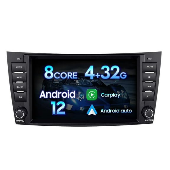 Android 12 Car Stereo Radio for Mercedes-Benz E-Class W211 CLS W219 G-Class W463 CLS 350 CLS 500 CLS 55, 4+32GB GPS Navigation Support Carplay RDS DSP WiFi Bluetooth SWC