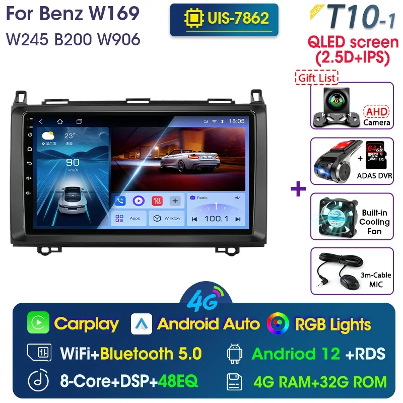 Rimoody 9" Touchscreen Car Stereo For Mercedes Sprinter/Vito/Viano - 8Core 4G/64G, Wireless CarPlay & Android Auto, GPS, WiFi, BT, Backup Camera