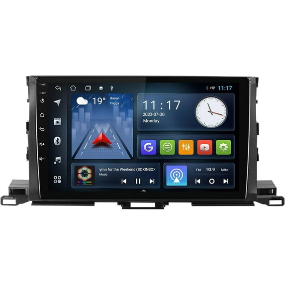 Android 12 Double Din Car Stereo for Toyota Highlander 2014-2019 with 10.1 Inch Touchscreen Radio Built-in Wireless Carplay/Android Auto/GPS/Bluetooth/FM/Steering Wheel Control/Backup Camera