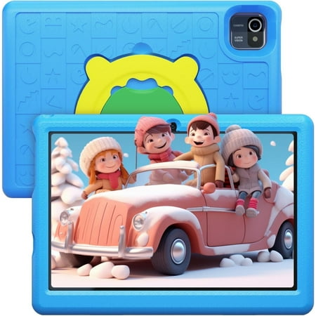 BESTSKI 10-Inch Kids Learning Tablet, Android 12, IPS Screen, Quad-Core, 2GB+32GB, Wi-Fi, Shockproof Case, Blue