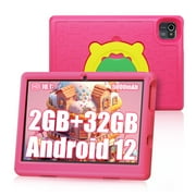BESTSKI Android 12 Kids Tablet, 10-Inch IPS Screen, 5000mAh Battery, 2GB+32GB, Quad-Core, Bluetooth Wi-Fi, Pink