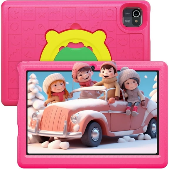 BESTSKI Android 12 Kids Tablet, 10-Inch IPS Screen, 5000mAh Battery, 2GB 32GB, Quad-Core, Bluetooth Wi-Fi, Pink