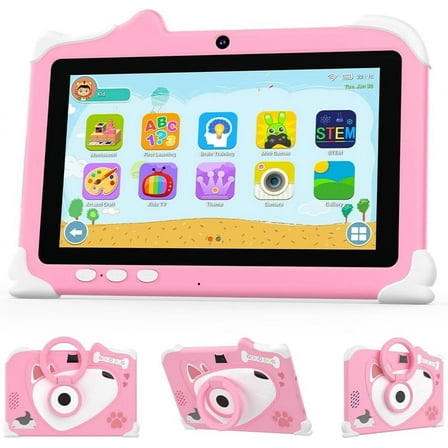 Android 12 Kids Tablet, 7 inch Tablet for Kids, 4GB RAM 32GB ROM Toddler Tablet, 1.5Ghz Quad-core Processor, Safety Eye Protection Screen, Parental Control APP, Tablet with Shockproof Case