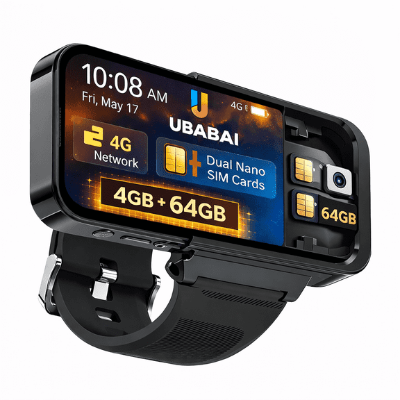 Android 12 Smart Watch with 3.97" HD Touchscreen, MT6762 8GB+256GB, App Support, Dual Camera