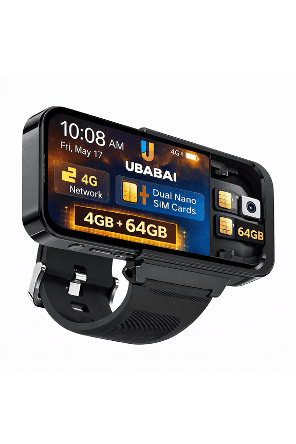 Android 12 Smart Watch with 3.97" HD Touchscreen, MT6762 8GB+256GB, App Support, Dual Camera