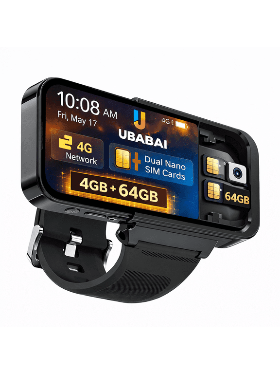 Android 12 Smart Watch with 3.97" HD Touchscreen, MT6762 8GB+256GB, App Support, Dual Camera