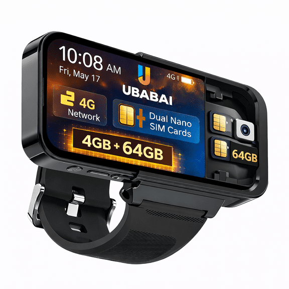 Android 12 Smart Watch with 3.97" HD Touchscreen, MT6762 8GB+256GB, App Support, Dual Camera
