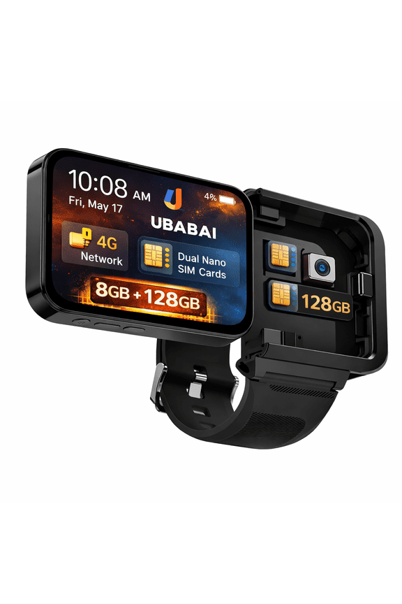 Android 12 Smart Watch with 3.97" HD Touchscreen, MT6762 8GB+256GB, App Support, Dual Camera