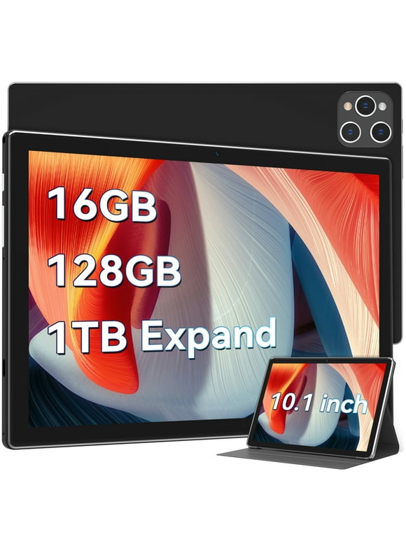 Android 12 Tablet 10.1 inch Tablet,5G Wi-Fi Tablet, 2024 Latest Tablet with Case,Octa-Core Processor with 16(8+8)GB RAM 128GB ROM,1TB  Expandable,Dual 13MP+5MP Camera,WiFi,Bluetooth,GPS,IPS FHD Screen