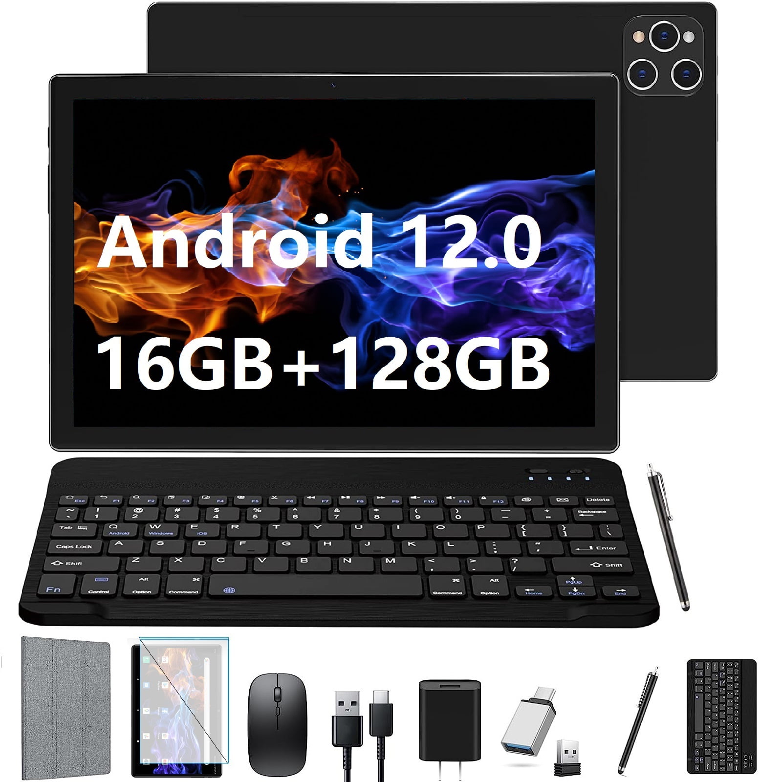  Tablet Android de 10 pulgadas, tableta Android 12, 6 GB de RAM,  64 GB de ROM, tableta Android de expansión de 512 GB con doble cámara, WiFi  5G y 2.4G, Bluetooth