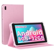 Android Tablet, 7 Inch Tablets, 8GB+32GB+1024GB Expand, Quad-Core 1.5GHz Processor, 5MP Dual Camera,1024 x 600 IPS HD Display Screen, 3000mAh Battery, 5G WiFi6, Google GMS 7 Tablet with Case