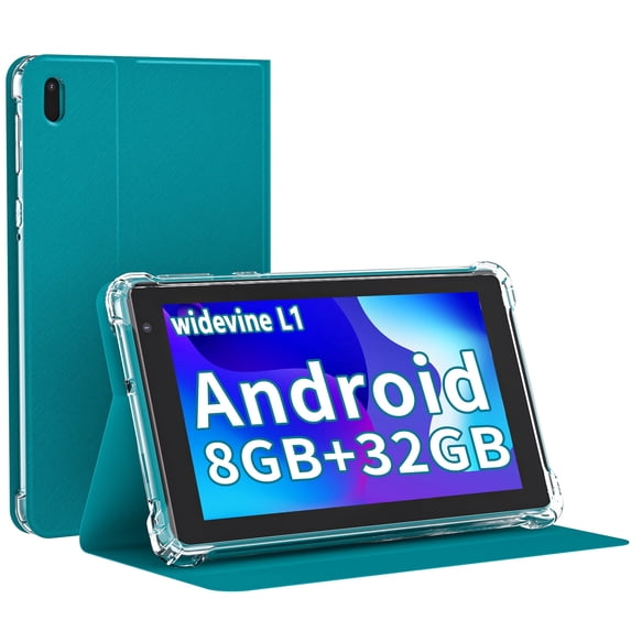 Android Tablet, 7 Inch Tablets, 8GB+32GB+1024GB Expand, Quad-Core 1.5GHz Processor, 5MP Dual Camera,1024 x 600 IPS HD Display Screen, 3000mAh Battery, 5G WiFi6, Google GMS 7 Tablet with Case