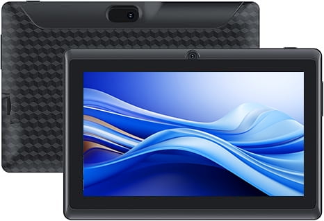 Android Tablet, 7 Inch Tablets, 4GB+32GB+1024GB Expand, Quad-Core 1.5GHz Processor, 5MP Dual Camera,1024 x 600 IPS HD Display Screen, 3000mAh Battery, WiFi, BT, Google GMS 7" Tablet, Black