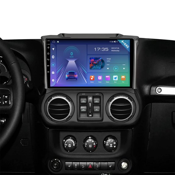 9 Inch Android 13 Car Stereo For Jeep Wrangler JK 2007-2010 – Wireless CarPlay, Android Auto, GPS, DSP Audio & Steering Control