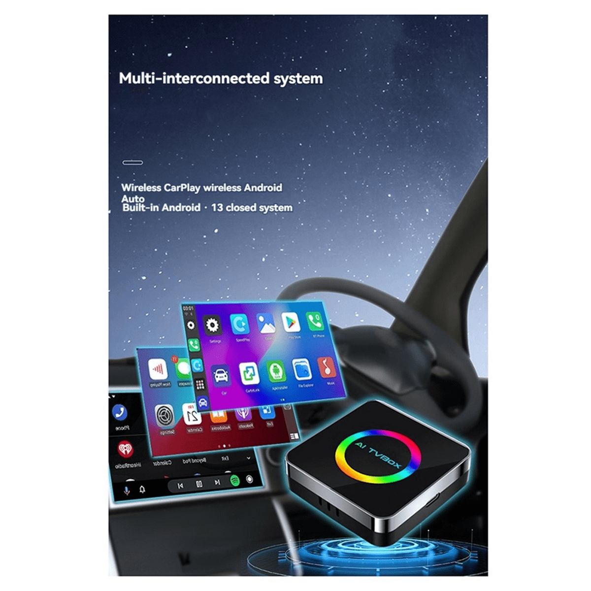 Android 13 Ai TVBox Box Carplay WIFI6 2G+32G Wireless