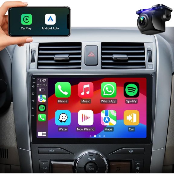 Android 13 Apple Carplay 2+32GB Wifi RDS 9" Touch Screen Car Stereo Radio Head Unit GPS Navigation Player For Toyota Corolla 2007 2008 2009 2010 2011
