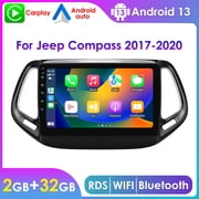 Android 13 Bluetooth Apple CarPlay 2+32GB Wifi RDS Car Stereo Radio Head Unit Multimedia GPS Navigation Player For Jeep Compass 2017 2018 2019 2020