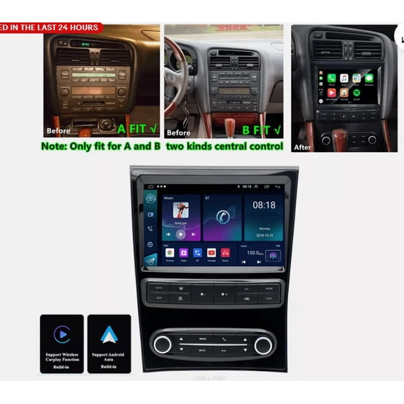 Android 13 Car Player Mirror Link Navigation Player Bluetooth Car Stereo Radio Steering Wheel Control WiFi with Carplay 9Inch GPS Player Compatible for Lexus GS300 GS400 GS430 1998-2005