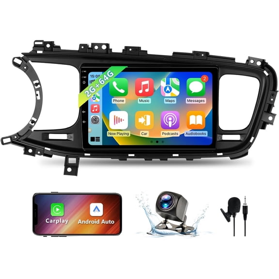 Android 13 Car Radio Compatible with KIA Optima K5 2013-2015, 9 Inch 2+64G Car Stereo with Wireless CarPlay/Android Auto/Bluetooth/GPS Navigation/WiFi/Touch Screen
