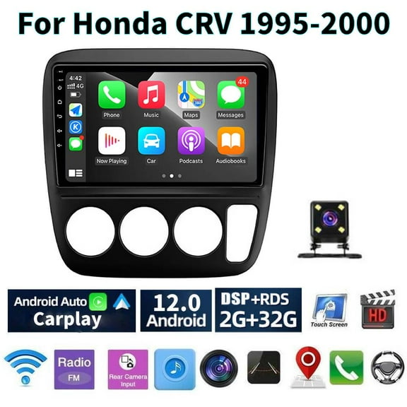 Android 13 Car Radio Stereo for Honda CRV 1995-2000, 9" Touchscreen Support Carplay Android Auto GPS Navigation Bluetooth WIFI Radio Video Steering Wheel Control Rear Camera 2G+32G,Black