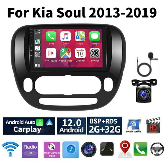 Android 13 Car Radio Stereo for Kia Soul 2013-2019, 9" Touchscreen Car Multifunctional Player Support Carplay Android Auto GPS Navigation WIFI Bluetooth Steering Wheel Control 2GB RAM + 32GB ROM